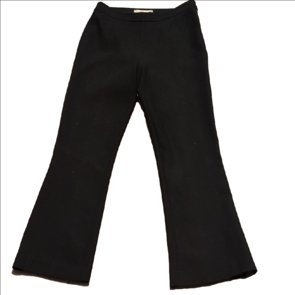 Alice + Olivia Black Flare Pants With Slits Size 2